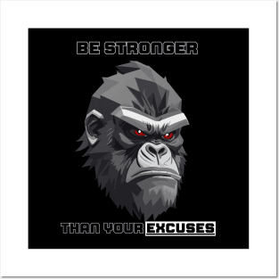 Gorilla  Motivational Gym Quote Posters and Art